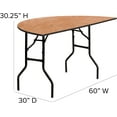 thumbnail image 2 of 5-Foot Half-Round Wood Folding Banquet Table, 2 of 9