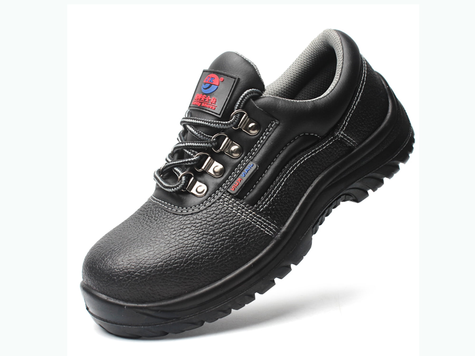 Mens Comfort Grip Slip On Shoes Microfiber Safety Toecap Lightweight Shoe Black 