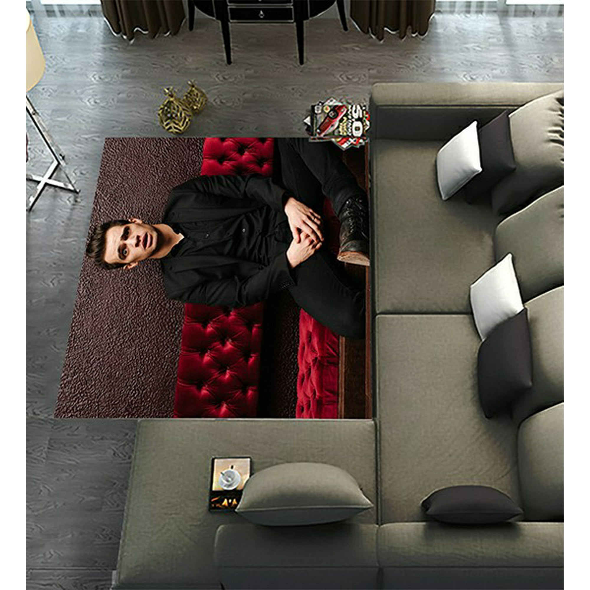 DEYOU Cartoon Brendon Urie Panic Area Rugs 2 x 3ft Floor Carpet Mat for Living Dinning Room Bedroom Kitchen Hallway Office Decor