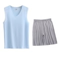 thumbnail image 3 of Sentmoon Mens 2 Piece Outfits Muscle Tank Tops for Men and Shorts Men Sleeveless V Neck Summer Mens Compression Shirt Solid Color Basketball Loose Oversized Mens Clothes Beach XL, 3 of 4