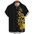 thumbnail image 3 of Camisa hawaiana con estampado 3D de saxofón musical para hombre, camisetas de manga corta con partituras musicales y guitarra, camisetas casuales de moda estilo Harajuku, 3 of 5