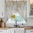 thumbnail image 3 of Yellow Grey Forest Kitchen Window Curtains, Swag Curtains Valance for Bedroom Living Room Bathroom, Grey Modern Art Oil Painting Rod Pocket Window Treatment Curtain Block Drapes 2 Panels 36"x36", 3 of 8