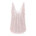 thumbnail image 3 of DuoJiaJ Women's U Neck Sequined Sleeveless Summer Casual Loose Versatile High End Women's Vest Camisole Women's Casual Vest Pink XL, 3 of 3