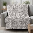 thumbnail image 2 of Farmhouse Grey Blanket Soft Cozy Warm Throw Blanket for Couch, Plush Fuzzy Flannel Fleece Blankets for Sofa, Vintage Flower Leaf Botanical Plant Bed Blankets Lightweight Gifts for Women, 40"x50", 2 of 9