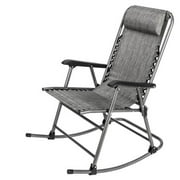 Folding Rocking Chair Comfortable Rocker Relax Leisure Chair for Patio Outdoor Furniture Gray