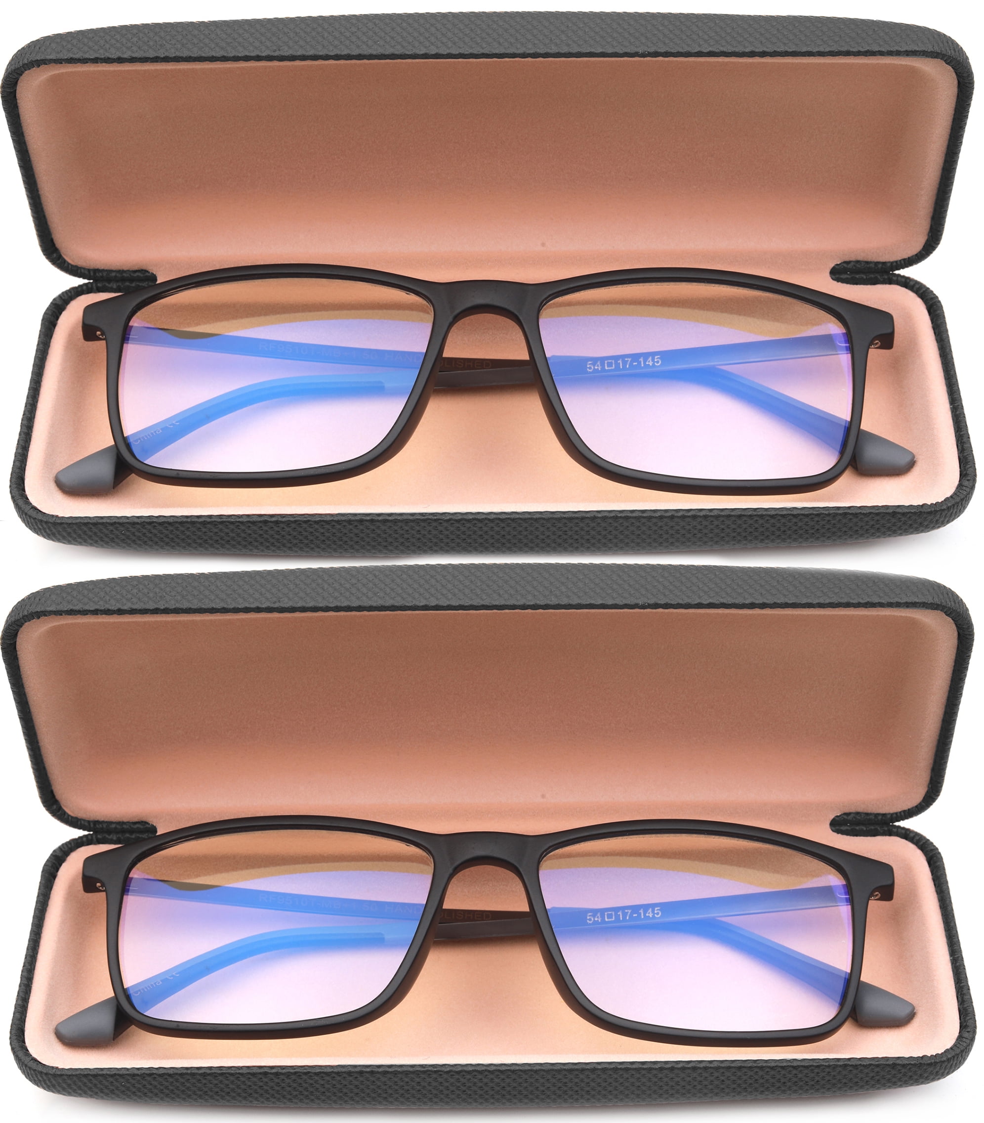 2 Pairs - Blue Ray Blocking Lens TR90 Frame 304 Stainless Steel Temple ...