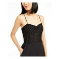 thumbnail image 3 of LEYDEN Womens Black Spaghetti Strap Cropped Jumpsuit Juniors M, 3 of 4