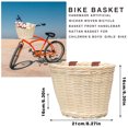 thumbnail image 3 of Children Plastic Rattan Basket, Adjustable Size, Kids Bicycle Front Basket with Leather Straps, for Students, Beach, Pool, 3 of 8