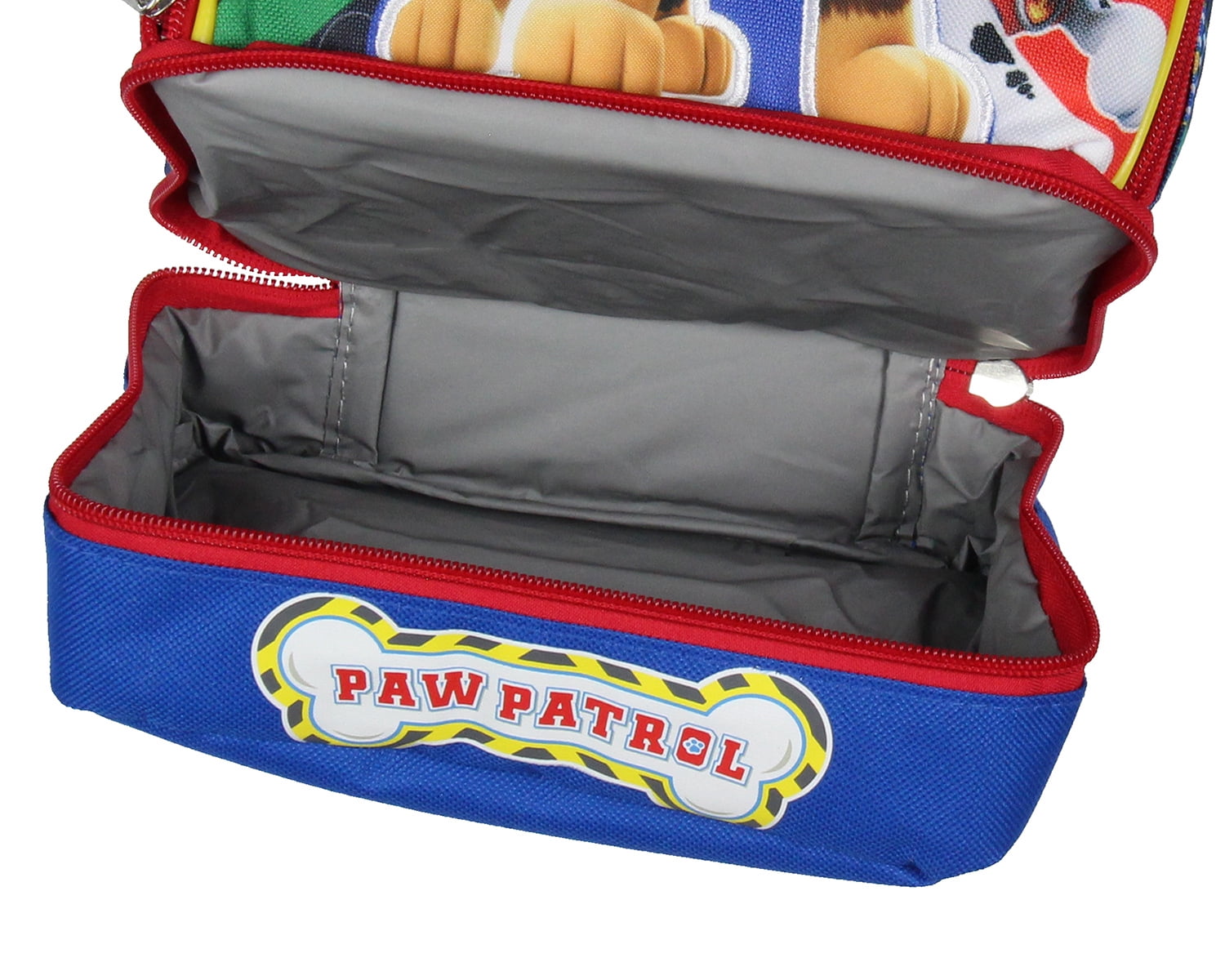 Paw Patrol Lunch Box Skye Rubble Chase Marshall Insulated Dual Compartment Kids Lunch Bag Tote 10"