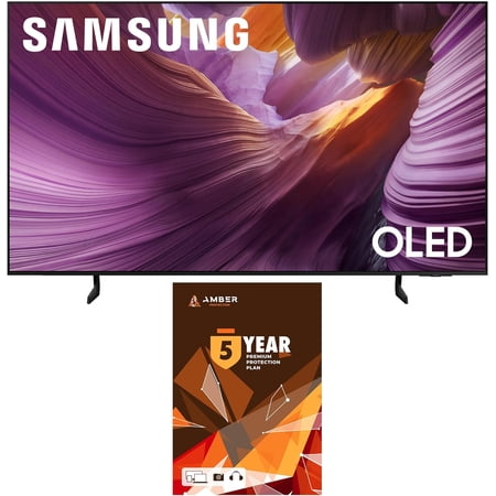 Samsung QN55S85FAFXZA 55 Inch OLED HDR 4K Smart TV with Q-Symphony Pro and 5 Year Amber Protection Plan (2025)