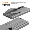 thumbnail image 3 of ELEHOLD Case for Samsung Galaxy Z Fold 6, Anti-Drop Slim Case with S Pen Holder & Kickstand & Strap,Gray, 3 of 7