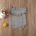thumbnail image 3 of CNKOO Baby Girls Summer Sleeveless Romper Solid Color  Collar Ruffle Jumpsuit, 3 of 8