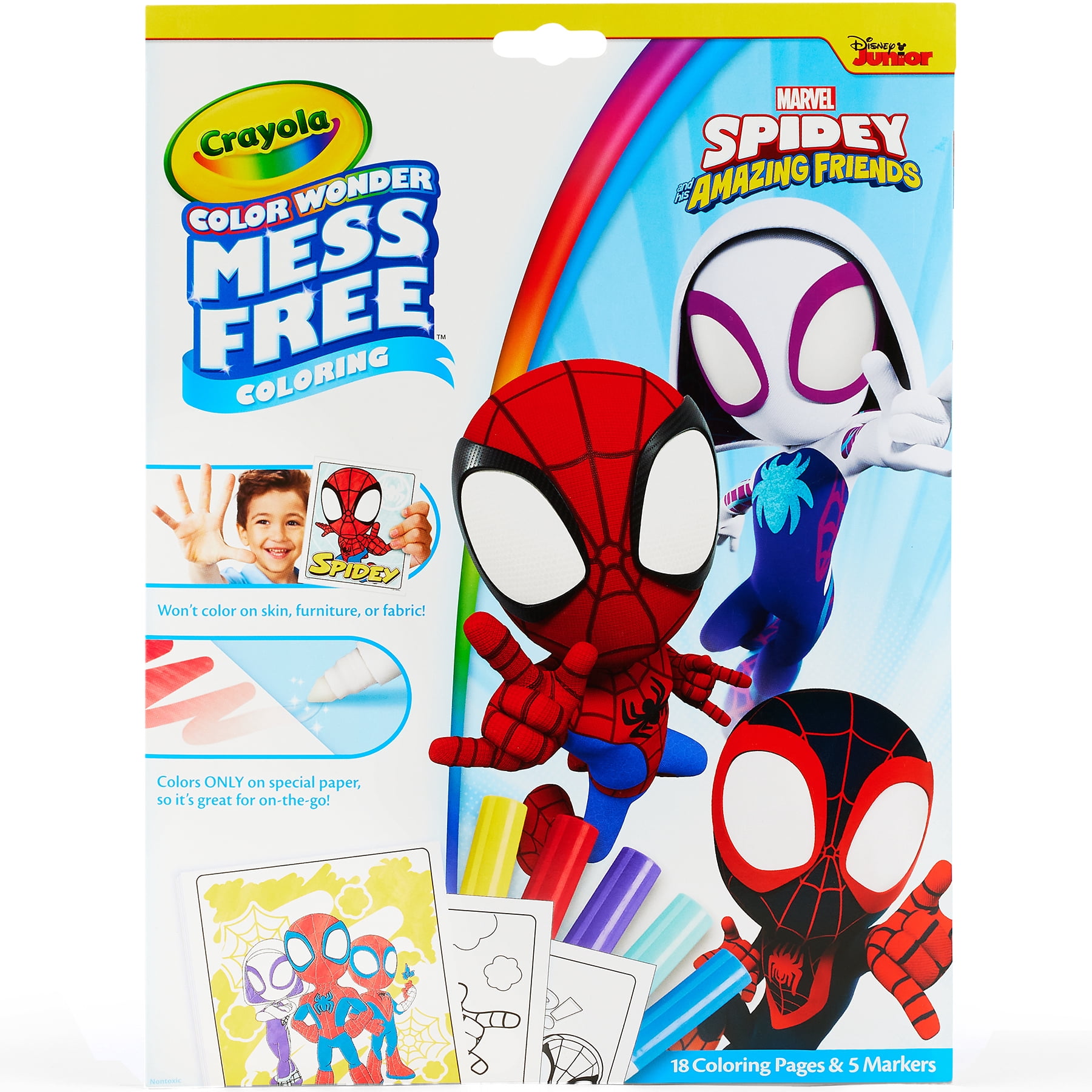 Crayola Color Wonder Coloring Pad & Markers, Spidey and His Amazing Friends, 2 Sets