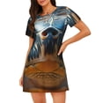 thumbnail image 1 of Disketp Realistic Cute Sea Turtle para Camisón Corto de Manga Corta para Mujeres, Camisón Cómodo con Escote Redondo, Bonito y Confortable, 1 of 6