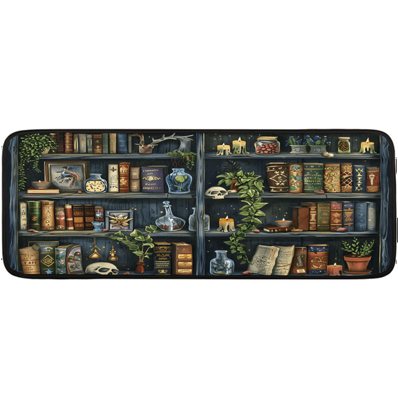 CURLYOOT Skull Runner Rug 2'x6' Washable Kitchen Runner Rug Indoor Bookshelf Non Slip Laundry Rugs Floor Carpet for Hallway Kitchen Entryway Bedroom Living Room