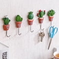thumbnail image 3 of 5 Pcs 4inch Decorative Wall Hooks Stainless Steel Scculent Plants Hook Creative Cactus Kitchen Wall Door Hanger Sundries Cute Hooks Clothes Hangers, 3 of 3