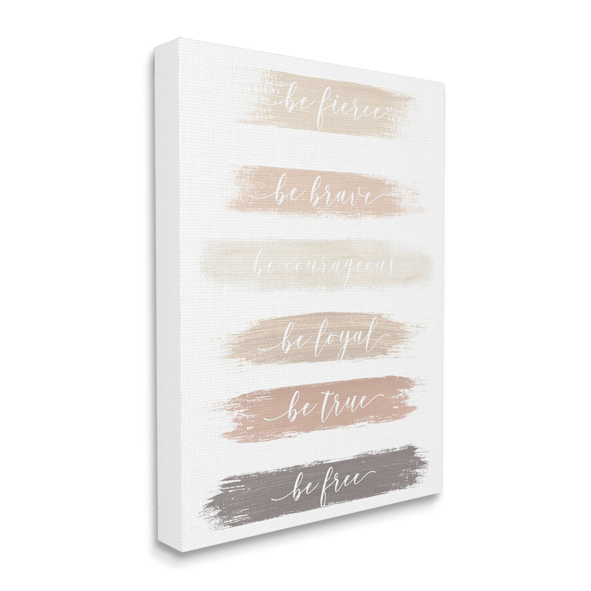 Stupell Industries Be Free Encouraging Paint Brush Stroke Neutral Tones Graphic Art Gallery Wrapped Canvas Print Wall Art, Design by Graffitee Studios