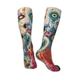 thumbnail image 5 of Lsque Abstract Colorful Dripping Circles Printed Crew Socks Men's Women's LightWeight Thin Casual Calf Socks ,Knee High Socks,Cotton Socks, 5 of 9