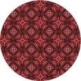 thumbnail image 1 of Ahgly Company Indoor Round Patterned Grapefruit Red Area Rugs, 5' Round, 1 of 6