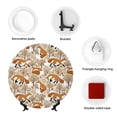 thumbnail image 4 of Balery Autumn Fox with Brown Plants Print Bone China Decorative Plate Ceramic Dinner Plates Art Crafts with Display Stand-7in, 4 of 6