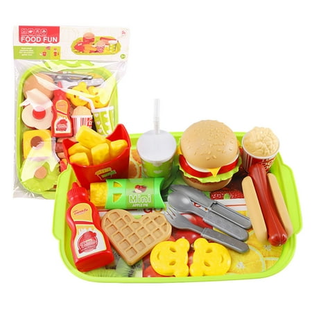 Food Playsets French Fries Hamburger Pretend Toy Play Food Set for Kids ...