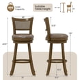thumbnail image 3 of Gymax Set of 4 Bar Stools 30'' Swivel Bar Chairs w/ PE Rattan Backrest Bar Height, 3 of 10
