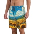 thumbnail image 2 of KLL Field Bicycle Young Sunflower Men's Casual Summer Beach Shorts Hawaiian Shorts with Pockets-3X-Large, 2 of 5