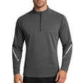 thumbnail image 3 of Men's Long Sleeve Fitness Top Nylon Spandex | Athletic Training Jacket Stand Up Collar Full Zip Elastic Moisture Wicking Quick Dry Outdoor Sports Casual Gym Workout | Zenithor,Dark Gray 2XL, 3 of 9