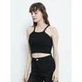 thumbnail image 4 of Womens Casual Vest Stretch Rib Knit Cropped Yoga Sleeveless High Elastic Tank Tops, 4 of 6