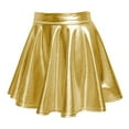 thumbnail image 3 of YUEJUIR Women'S Skirts Women'S Casual Fashion Shiny Metallic Flared Pleated A-Line Mini Skirt Wrap Skirts For Women Casual Skirts For Women (Gold,L), 3 of 5