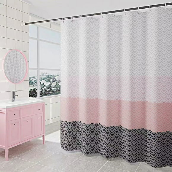 Shower Curtain Mould Resistant 180*180 cm with Weighted Hems Bathroom Curtains Waterproof Shower Curtains Washable with 12 Hooks Polyester