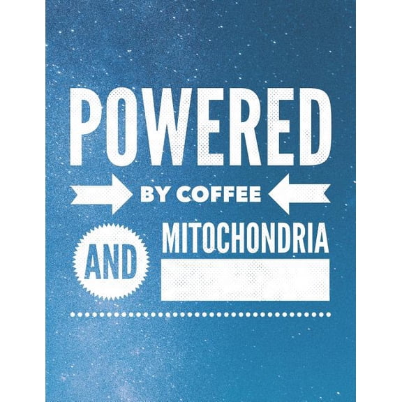 Powered By Coffee And Mitochondria: 8.5x11 Large Graph Notebook with Floral Margins for Adult Coloring, (Paperback)