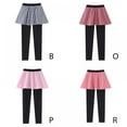 thumbnail image 6 of GYRATEDREAM Little Girls Leggings Pants with Tutu Skirts Kids Culottes Footless Tights 3-11Y, 6 of 7