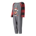 thumbnail image 3 of Christmas Family Matching Pajamas Set, Long Sleeve Santa Claus/Elk Print Tops with Plaid Pants, 3 of 7