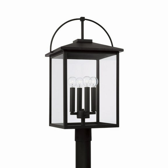 4 Light Outdoor Post Lantern In Farmhouse Style-24.75 Inches Tall And 13.25 Inches Wide Capital Lighting 948043Bk