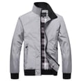 thumbnail image 5 of Ikevan Men Diamond Casual Contrasting Zip Stand Collar Hoodie Jacket Coat, 5 of 5