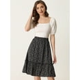 thumbnail image 2 of DARING DIVA Women's Flowy Ruffle Hem Tiered Floral Midi Skirt XS Black Floral, 2 of 6