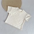 thumbnail image 2 of XXWXYD Girls Solid Cotton Crop Tops, Short Sleeve Crewneck Activity Shirts for Toddler Kids, Basic Plain Fashion Tees Breathable Comfort Fit, 2 of 9