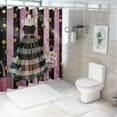 thumbnail image 6 of BCIIG  Fashio Woman Shower Curtain  Modern Girly Pink Black Stripe High Heel Perfume Girls White Floral Bathroom Decor Fabric Polyester Waterproof, 6 of 6