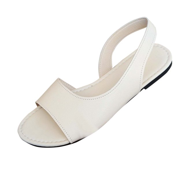 Beige Ladies Fashion Fish Mouth Flat Versatile Beach Sandals Suitable For Spring Summer Season Outdoor Use And Comfort