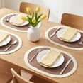 thumbnail image 2 of Farmhouse Placemats Set of 6 Woven Placemats for Dining Table Decor Indoor Outdoor Kitchen Table Mat Wipe Clean Brown 17.7x11.8inch, 2 of 6
