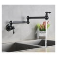 thumbnail image 5 of Black Rotated Kitchen Sink Cold Water Tap Faucet Solid Brass Basin Sink Swivel Faucets Wall Mounted Pot Filler Faucet ,Easy to Install, 5 of 7