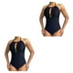 thumbnail image 1 of Advancent Traje de baño sexy de una pieza Traje de baño elástico de color sólido Traje de baño de encaje plisado Halter Traje de baño S 2piezas, 1 of 6