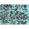 thumbnail image 1 of Ahgly Company Machine Washable Indoor Rectangle Abstract Turquoise Blue Modern Area Rugs, 2' x 4', 1 of 4