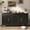 Retro 4 Door-Black, variant on ANPOO Green 65" Retro Sideboard Buffet Cabinet with Storage, Paint Cabinet Wood Carving Design Brass Carved Handles Solid Wood Gourd Legs Vintage Style