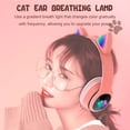 thumbnail image 4 of Dcenta L400 Over Ear Music Headset Glowing Cat Ear Headphones 7 Color Breathing Lights Foldable Wireless BT5.0 Earphone with Mic AUX IN TF Card MP3 Player for PC Laptop Computer Mobile Phone, 4 of 7