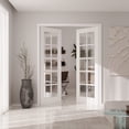 thumbnail image 2 of 60" X 80" Interior Clear Glass Door 10 Lite Primed Pantry Door Slab Solid Core Modern Standard Door For French Door Without Hardware, 2 of 7