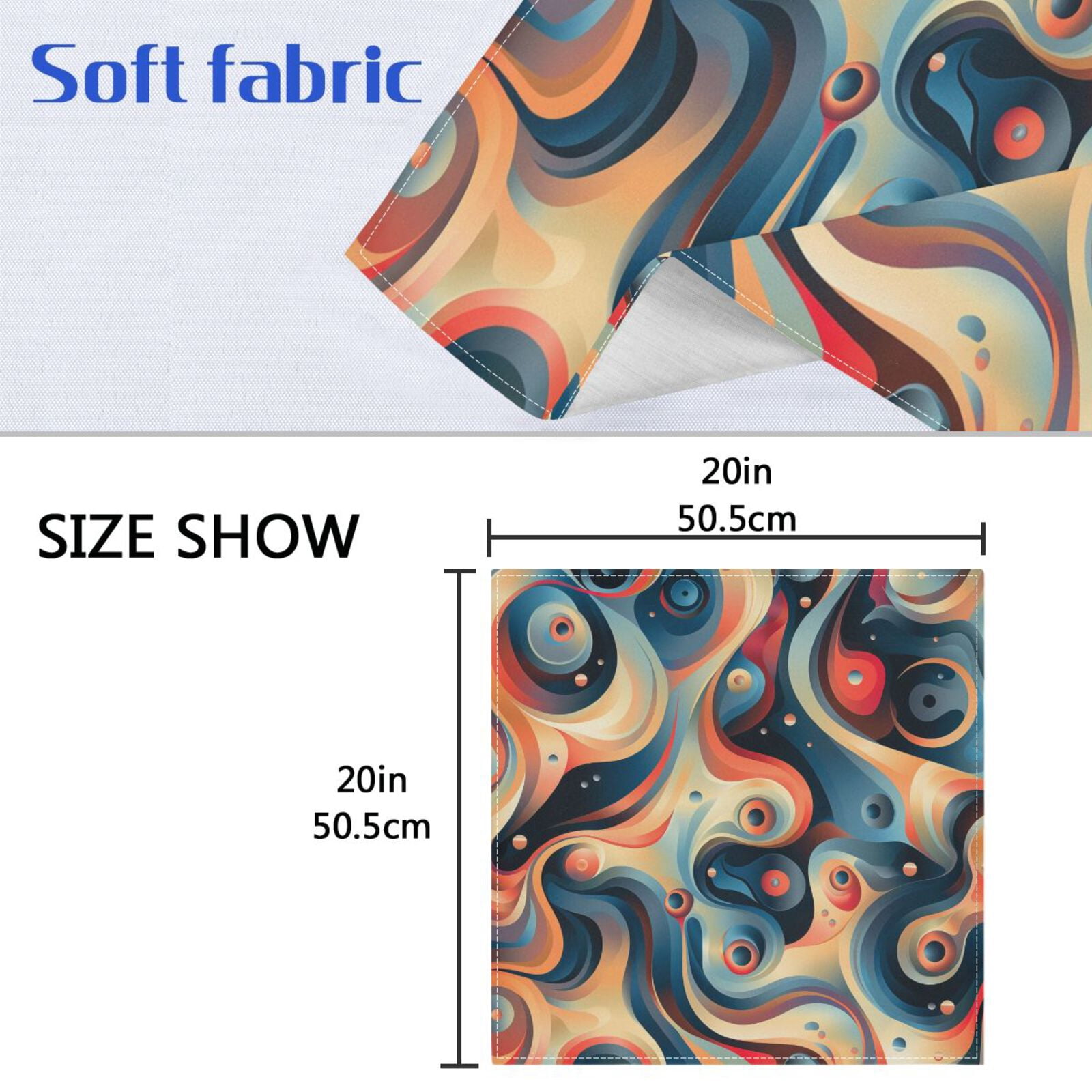 JSTEL Coil Bubble Cloth Napkins Set of 6, 20x20 Inch Washable and Reusable Napkin for Decoupage Dinner Party Everyday Use