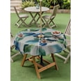 thumbnail image 4 of Outdoor Tablecloths with Umbrella Hole & Zipper, Blueberry Spring Leaves Round Tablecloths 60 Inch, Grey Botanical Branches Waterproof Table Cloth, Patio/Pool/Picnic Table Covers, 4 of 8