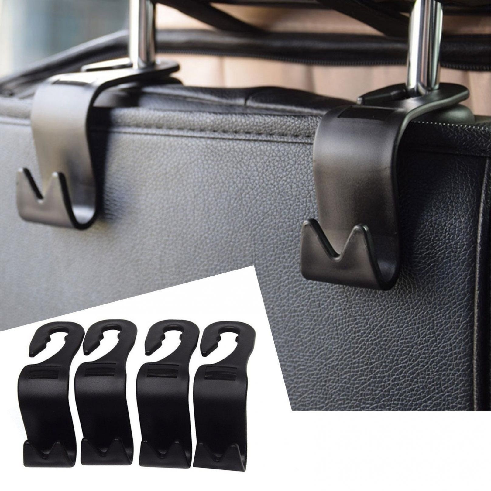 Pack of 4 Universal Car Seat Back Headrest Holder Hook for Bag Coat
